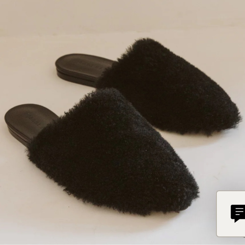 Jenni Kayne Black Shearling Mule size 7